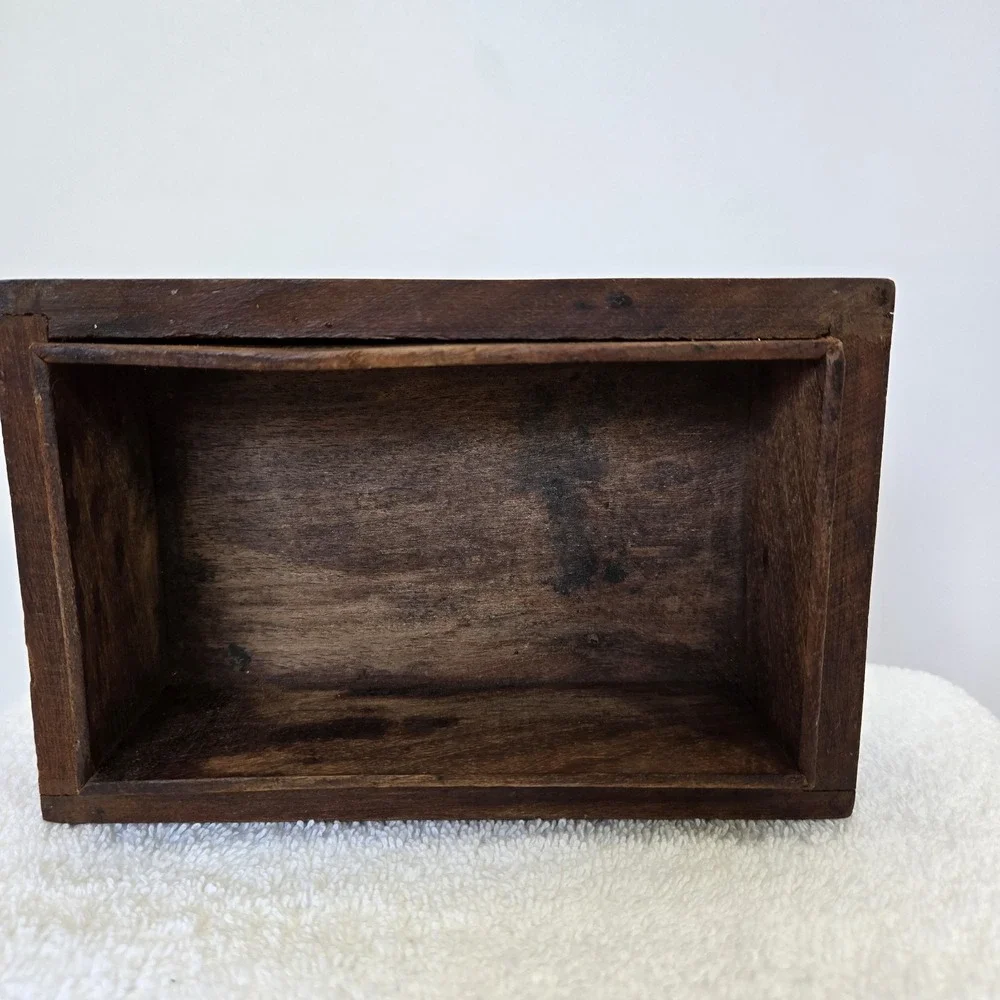 Vtg Hand Carved Wooden Trinket Box Lidded Intricate Geometric Boho Hippiecore